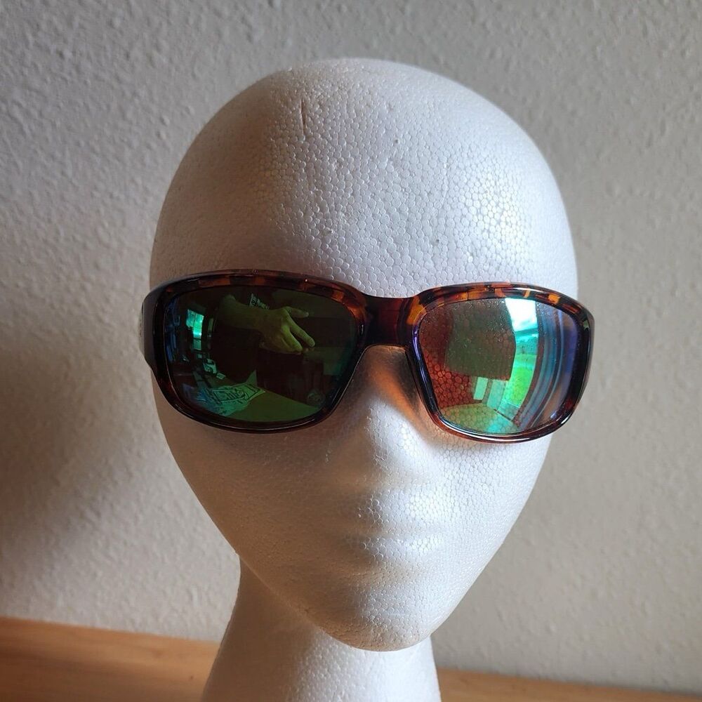 Bimini Bay T-BB4AG Sunglasses Dark Tortoiseshell Green Lenses Rubber Temple Tips